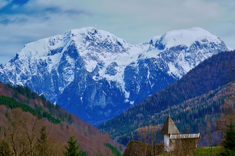 Mountain Range and Chapel