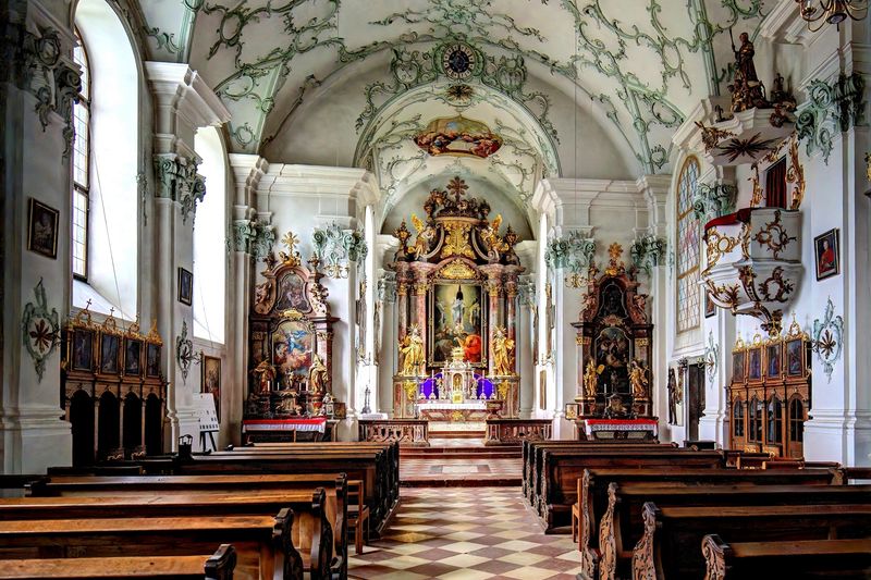 The Interior of the Abbey's Rococo Church
