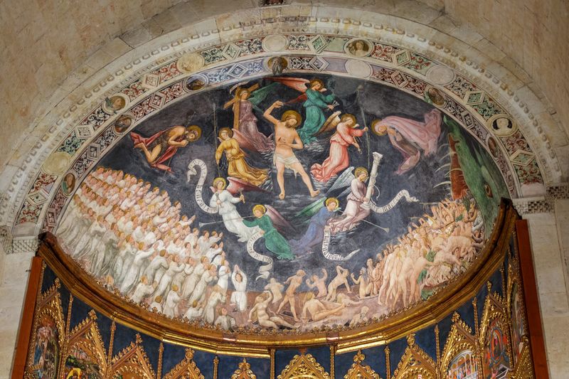 Catedral vieja de Salamanca. Parte alta del Retablo Altar Mayor