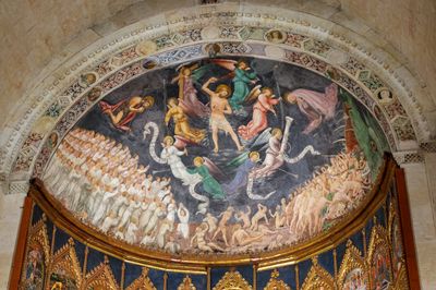 Catedral vieja de Salamanca. Parte alta del Retablo Altar Mayor