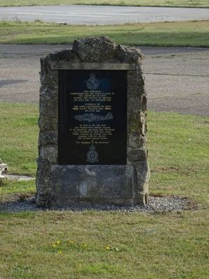 Commemorative stone at Rochester Airport