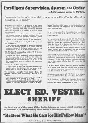 E. D. Vestel, Plant City Marshal 1911