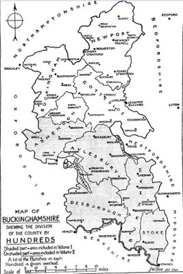 Buckingshire map by hundreds