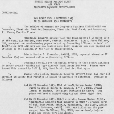 Roberson David Turner Confidential Pacific Fleet Dec 1943