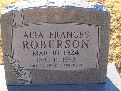 Roberson Alta Headstone