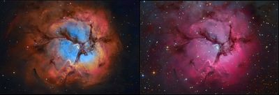 Messier 20 - Side by side