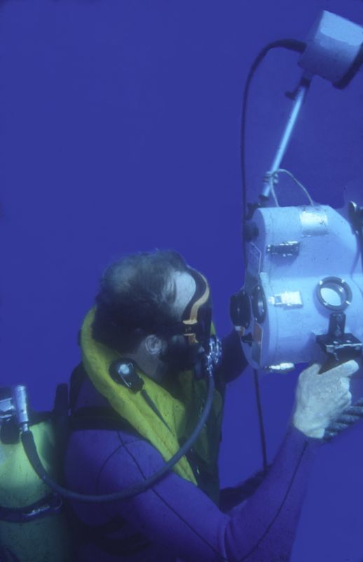 UW filmmaker Jack McKenney filming Gods other world the Red Sea. 
