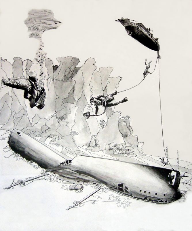Dunraven drawing by expedition member Shlomo Cohen