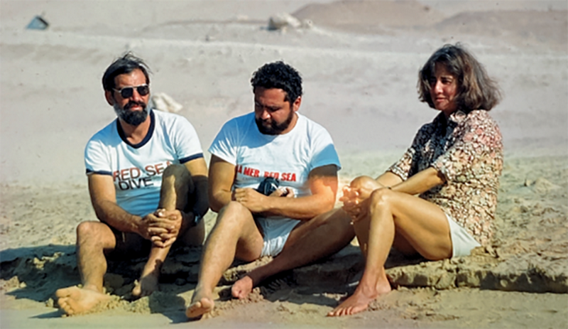 Myself, Ayman Taher and Genie Clark, Marsa Bareka bay 1982