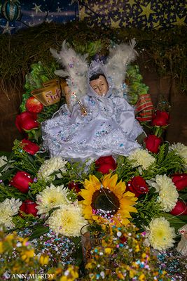 Angel Baby Jesus with sunflower