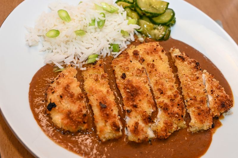 Chicken Katsu Curry with Cucumber Salad