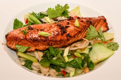Soy Salmon with Pak Choy Noodles