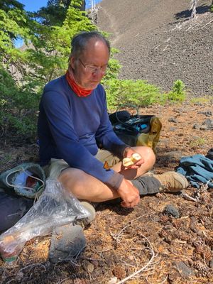 Steve collecting tortoiseshell butterflies