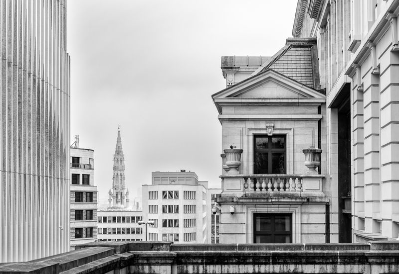 View on the Town Hall from Rue Baron Horta