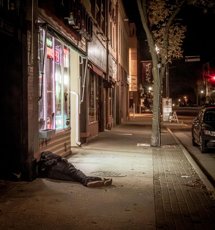 Sleeping on City Sidewalks