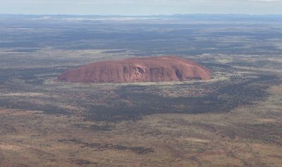 Uluru on approach to Ayers Rock Airport