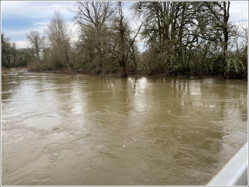 Belleview Hwy crossing S. Yamhill river (2024-01-29)
