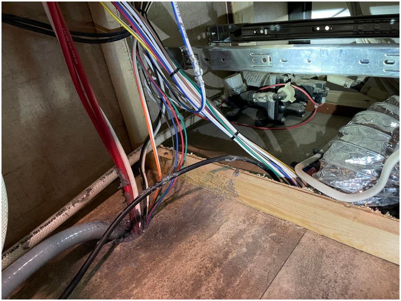 Looking back into the pump area; all black expanded foam removed