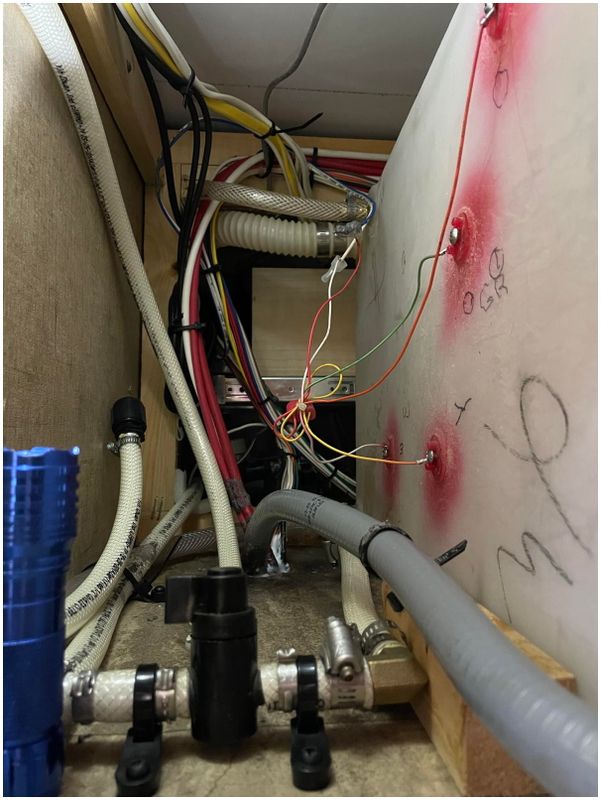 Plumbing is flexible braided PVC