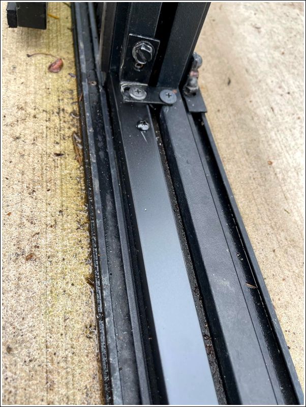 Door bottoms had nothing to seal against; this 1/2 by 3/4 Al was an easy mod!