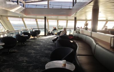 Relaxing in the panoramic lounge on the Capella