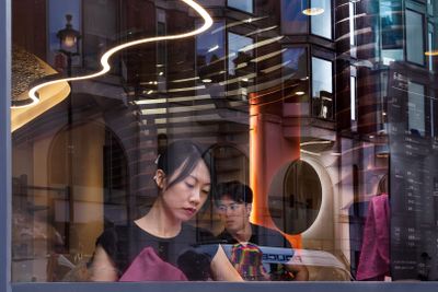 Reflections in a Restaurant Window
