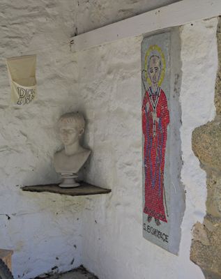 Hugh Town Catholic church, garden