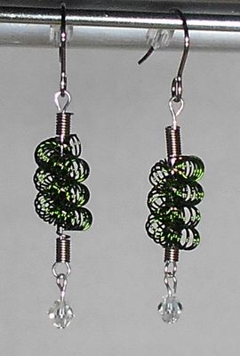 earrings - green wire