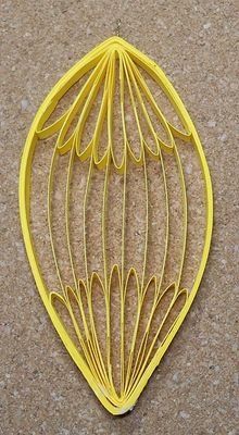 H yellow two fan long bauble