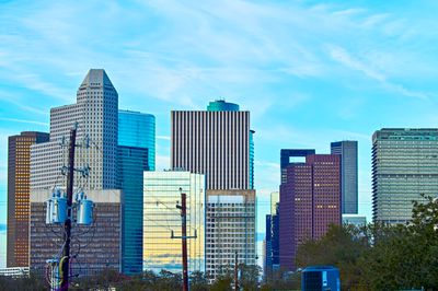 Houston skyline from study patio