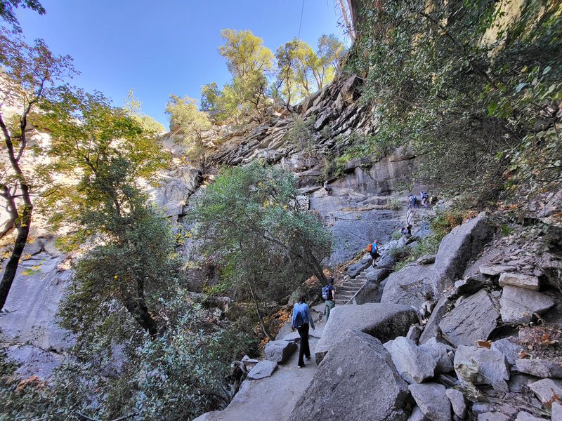 Mist Trail, headwall of Vernal Fall