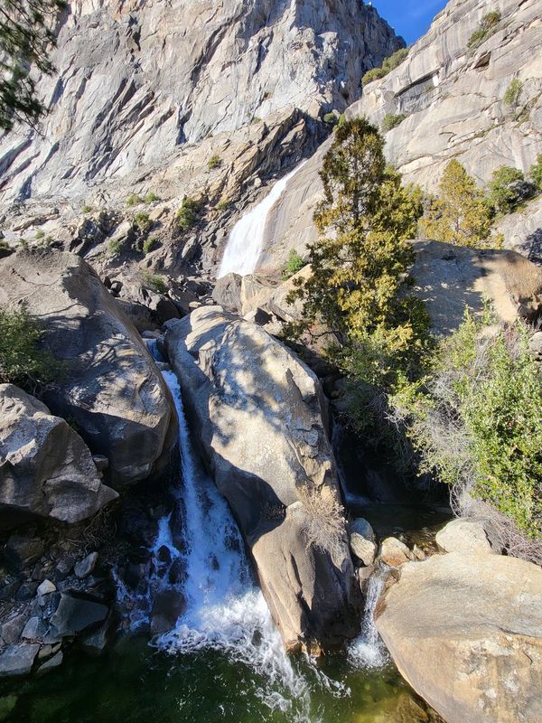 Lower portion of Wapama Fall, and cascades under the bridge