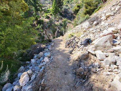 Slide and temporary repair, Shortcut Road