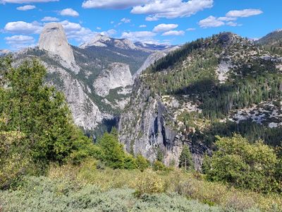 Panorama Trail into Illilouette Creek visible lower right