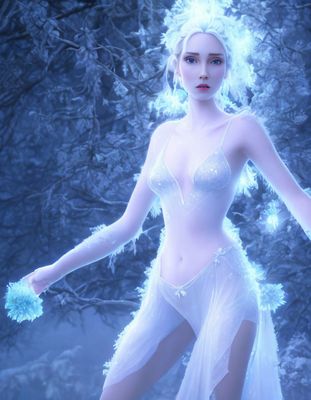 Ice Princess In Moonlit Forest