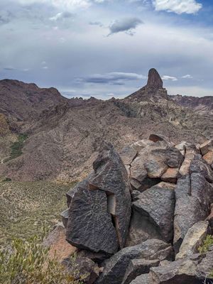 Sunrise petroglyph  Superstition Wilderness AZ