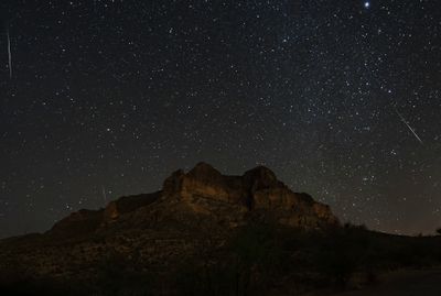 Geminid meteors over Picketpost Mtn