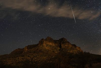 Geminid meteor over Picketpost Mtn