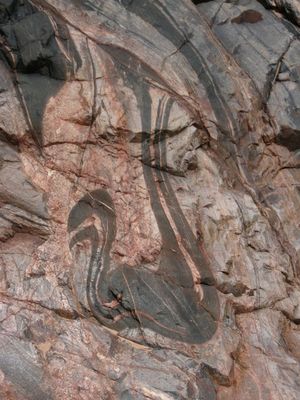 Twisted metamorphic rock Vishnu Schist GCNP