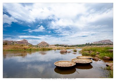 The Three Coracles, Hampi, India.
