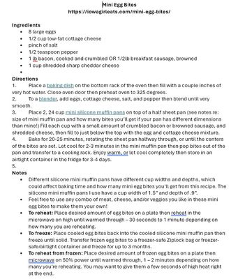 Mini Egg Bites Recipe