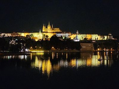 The Prague Castle at Night viewed from the Legion Bridge (Most Legii)