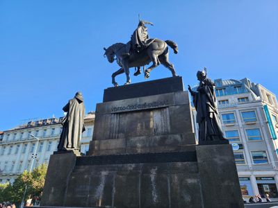 The Weneslaus Statue in Prague's Wenceslaus Square