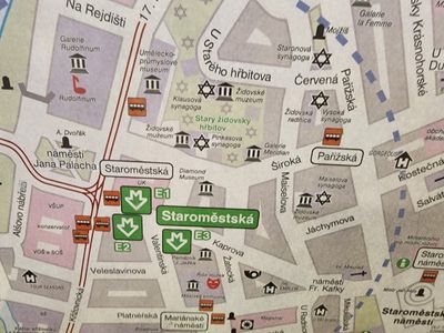 Portion of Map of Prague's Jewish Quarter