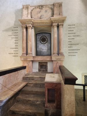 Inside the Pinkas Synagogue in Prague's Historic Jewish Quarter