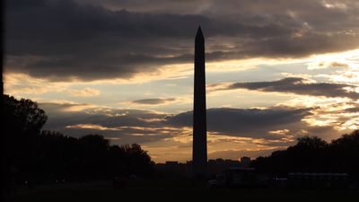 Washington Monument at twilight