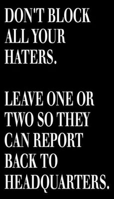note to self - v - don't block all your haters.jpg