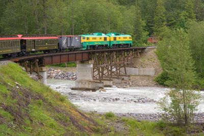 White Pass and Yukon Railway train in Alaska