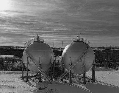 Bruce Colman 001 Black and White - Turner Valley Gas Plant