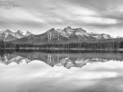 Bruce Colman 003 Black and White - Berbert Lake, Banff National Park - Moonlight at Midnight